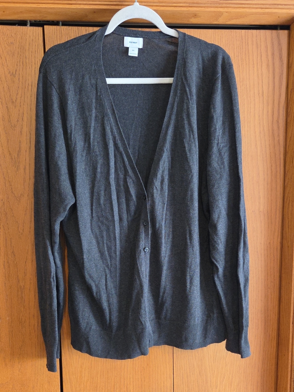 Old Navy Women's Dark Gray V-Neck Button Cardigan Size Xxl
